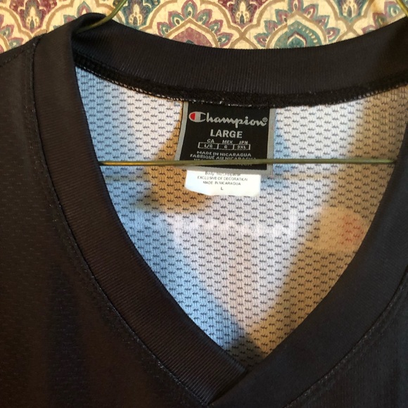 Champion Script Logo Print Hockey Jersey in Red - Picture 4 of 4